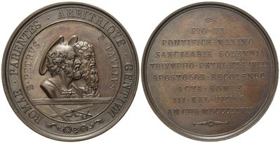 Pio IX, Medaglia in occasione del 18° centenario del martirio di San Pietro e Paolo, 1867