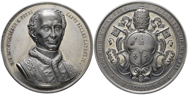 Medaglia commemorativa del pontificato di Leone XIII, 1878, Langmann, FDC