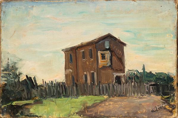 ALBERTO ZIVERI - Country landscape with farmhouse