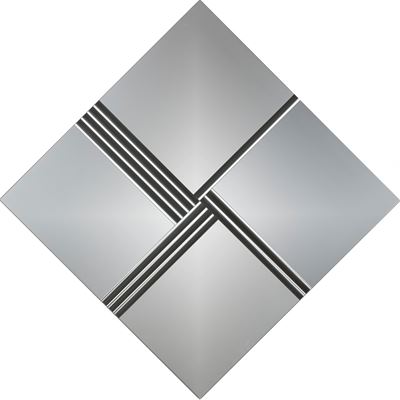 Superficie a Testura Vibratile. Rotazione 1.2.3.4., alluminio su pannello