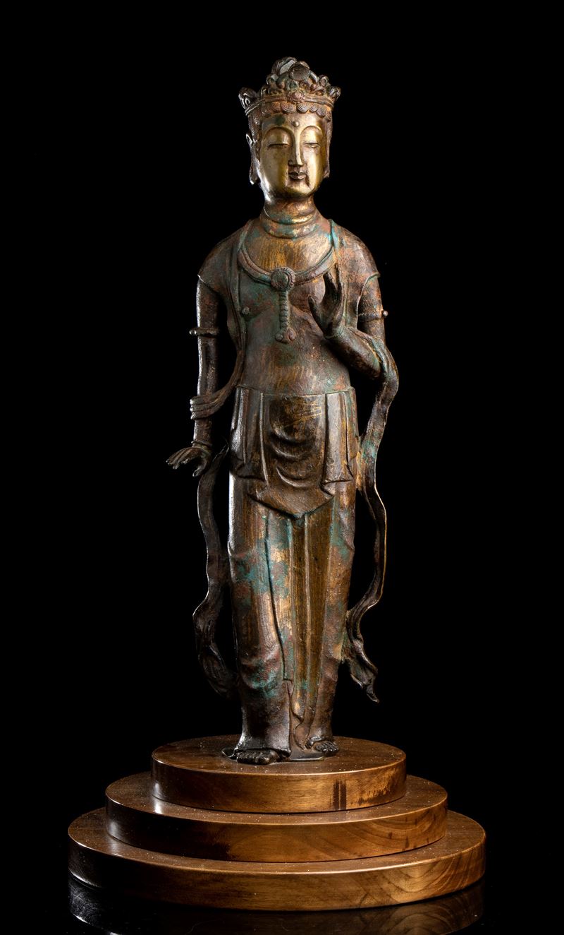 Scultura in Bronzo con Bodhisattva Stante