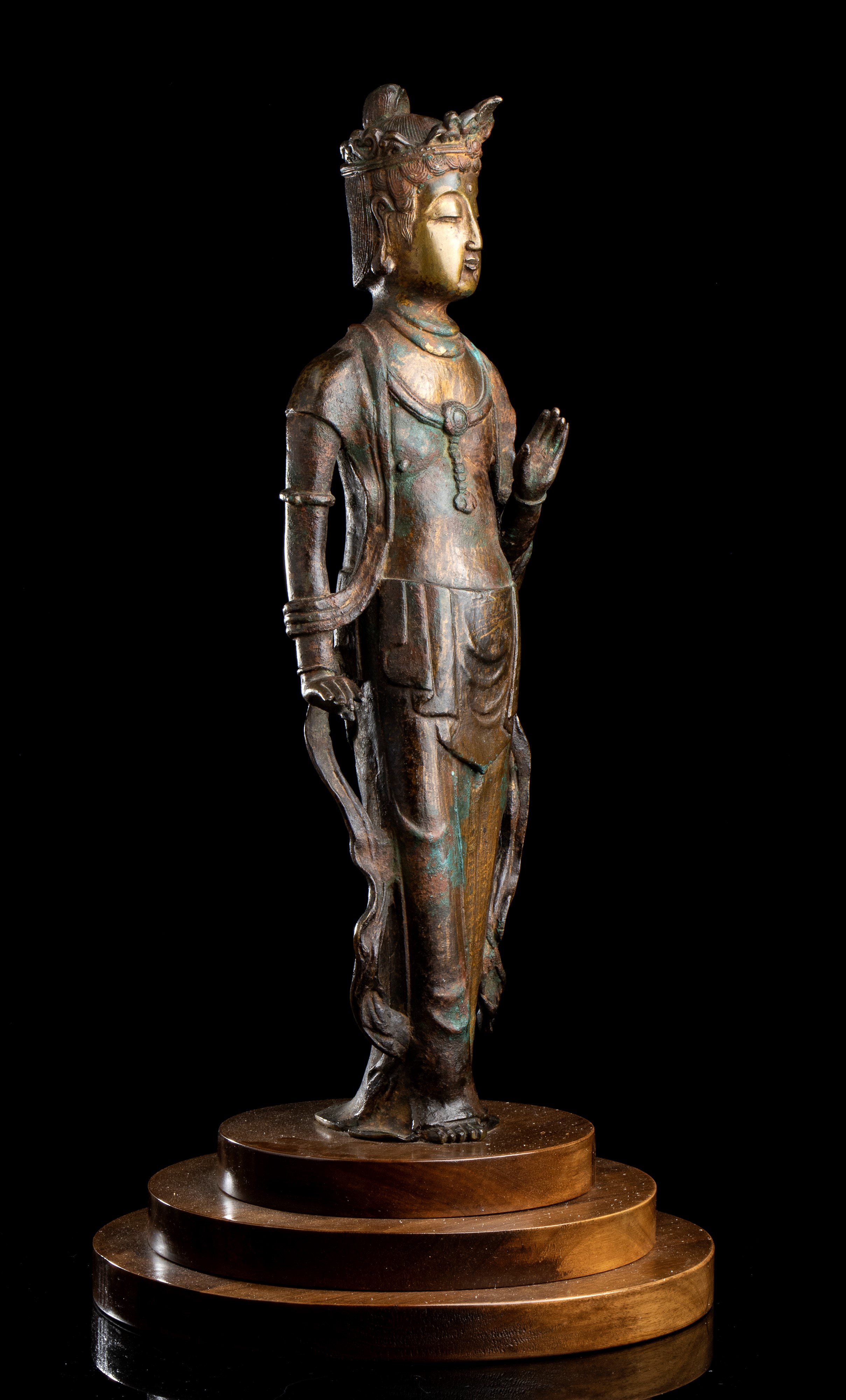Scultura in Bronzo con Bodhisattva Stante