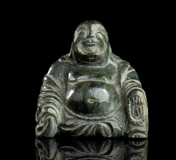 BUDAI IN PIETRA DURA VERDE