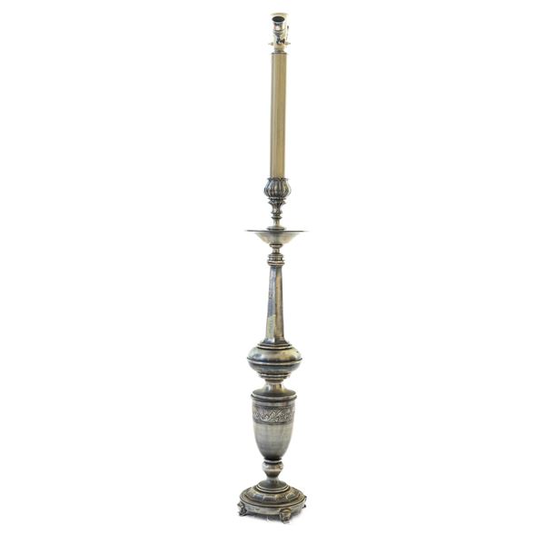 Silvered bronze candlestick