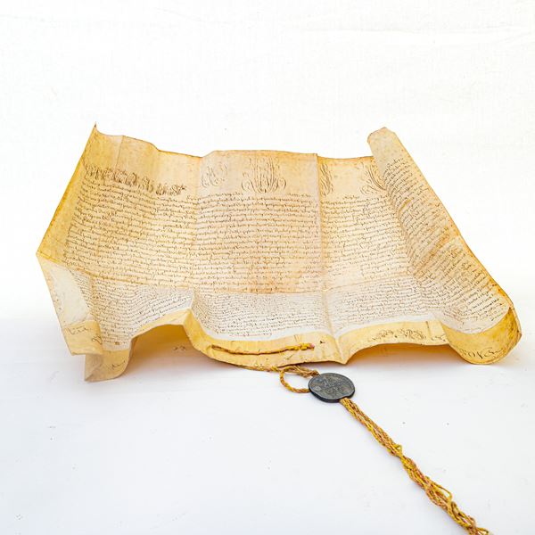 Parchment with papal stamp of Gregory XVI 