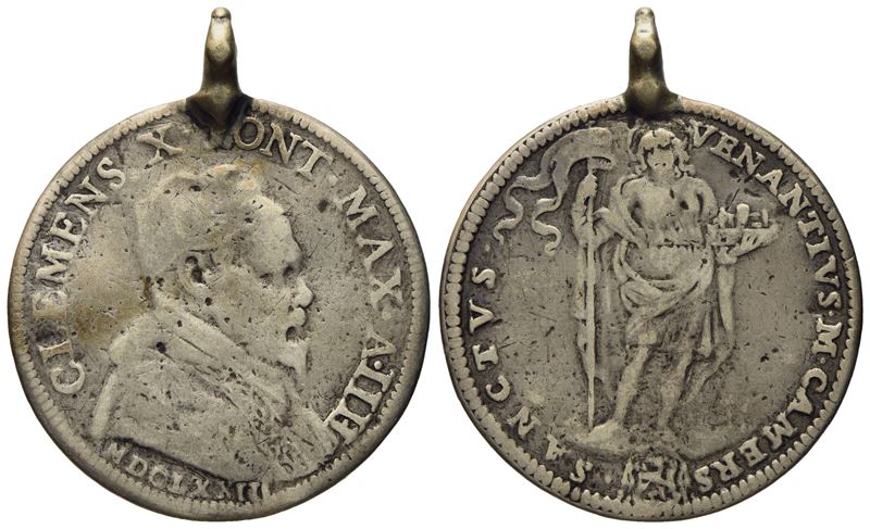 Stato Pontificio. Roma. Clemente X (1670 - 1676). Giulio 1673 "san Venanzio". Ag (3,24g; 25,59 MM...
