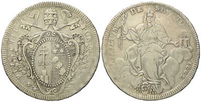 Stato Pontificio. Roma. Pio VII (1800 - 1823). Scudo 1802. Ag (26,01 G; 41,25 MM).