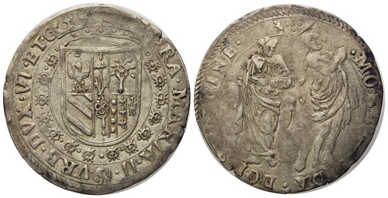 Urbino. Francesco Maria II della Rovere (1574 - 1624). 2 Sedicine. Ag (2,75 G; 27,87 MM).