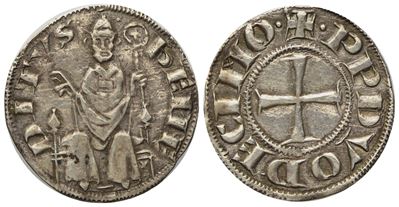 Stato Pontificio. Macerata. Benedetto XII (1334 - 1342). Grosso. Ag (1,50 G; 20,51 MM).