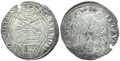 Alessandro VI, Grosso dello Stato Pontificio, Macerata, argento (Ag)