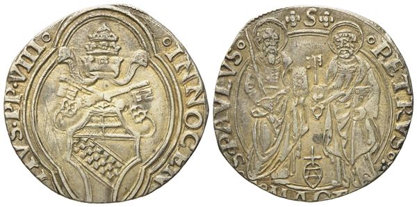 STATO PONTIFICIO. Macerata. Innocenzo VIII (1484 - 1492). Grosso. Ag (2,86 g; 24,99 mm).