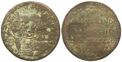 Stato Pontificio. San Severino. Pio Vi (1775 - 1799). 2 Baiocchi e Mezzo 1796. Cu (15,66 G; 29,37...