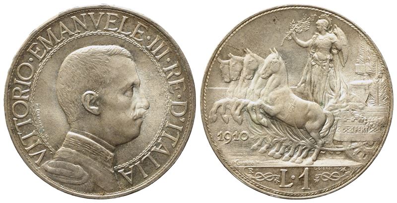 Regno D'italia. Vittorio Emanuele III (1900-1943). 1 Lira 1910. Ag; 5gr