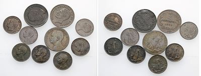 Regno D'italia. Vittorio Emanuele III. Lotto di 10 Monete. Nominali e Conservazioni Varie. Cu
