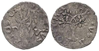Stato Pontificio. Viterbo. Giulio II (1503-1513). Quattrino. Mi (0,56 G; 16,36 MM). Qbb. Raro