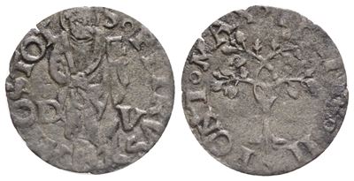 Stato Pontificio. Viterbo. Giulio II (1503-1513). Quattrino. Mi (0,42 G; 15,80 MM). Raro. Bb. Con...