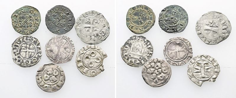 ZECCHE ITALIANE. Lotto di 7 monete. Nominali e conservazioni varie.