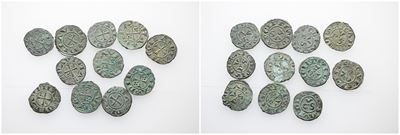 Ravenna. Interessante Lotto di 11 Denari XII-XIII Secolo. Si Segnala un Esemplare di Ancona. Mi