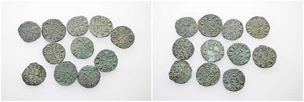 RAVENNA. Interessante lotto di 11 denari XII-XIII secolo. Si segnala un esemplare di Ancona. Mi