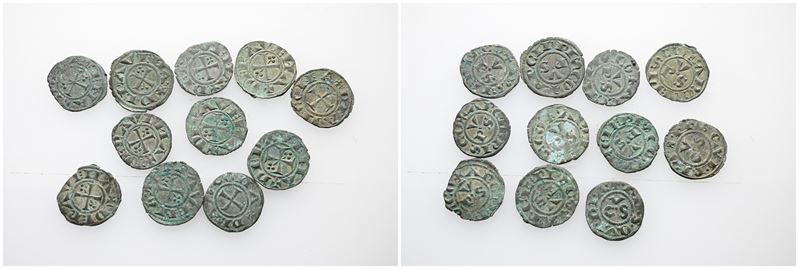 Ravenna. Interessante Lotto di 11 Denari XII-XIII Secolo. Si Segnala un Esemplare di Ancona. Mi