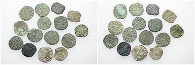 Ravenna-ancona. Interessante Lotto di 15 Denari XII-XIII Secolo. Mi