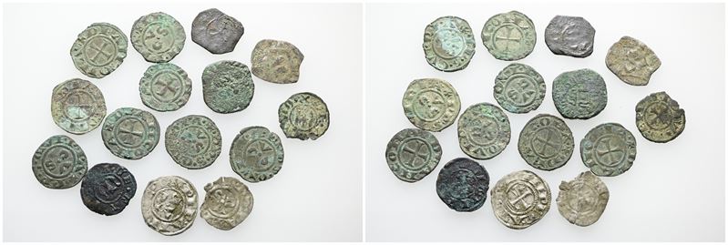 Ravenna-ancona. Interessante Lotto di 15 Denari XII-XIII Secolo. Mi