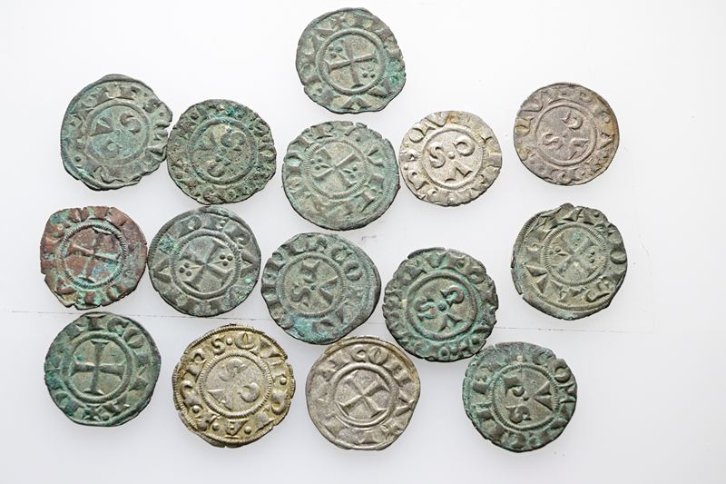 Ravenna-ancona. Interessante Lotto di 15 Denari XII-XIII Secolo. Mi