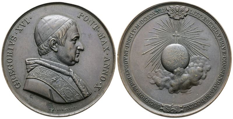 Stato Pontificio. Gregorio XVI (1831-1846). Medaglia, Anno X. Boccia 124; Patr. 65; Martini 1242....