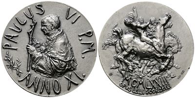 Vaticano. Paolo Vi (1963-1978) Medaglia A. XI 1973 Conversione di San Paolo sulla Via di Damasco ...