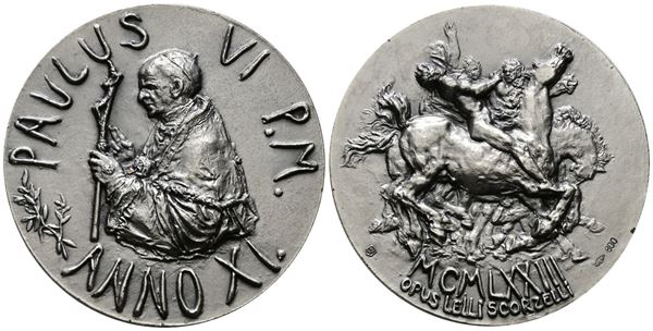 VATICANO. Paolo VI (1963-1978) Medaglia A. XI 1973 Conversione di san Paolo sulla via di Damasco - Opus: Scorzelli AG (g 46,20 - Ø 44 mm)