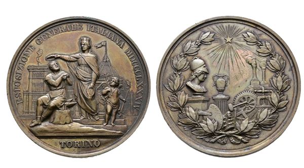 TORINO. Medaglia 1884  Esposizione Generale Italiana. AE Opus: Bianchi - Speranza Ø 54mm