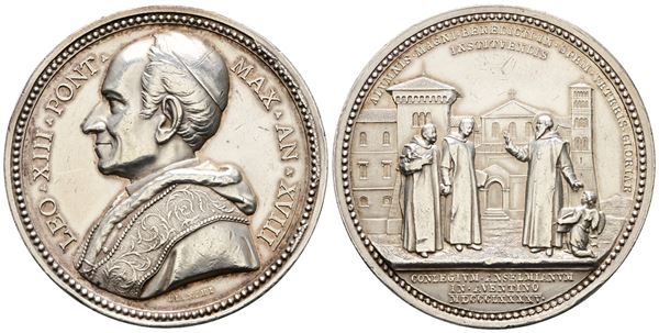 ROMA. Leone XIII (1878-1903). Medaglia 1895 a. XVIII opus F. Bianchi. Ag gr. 35,55 mm 43,5. Bart. E895; Rinaldi 89.
