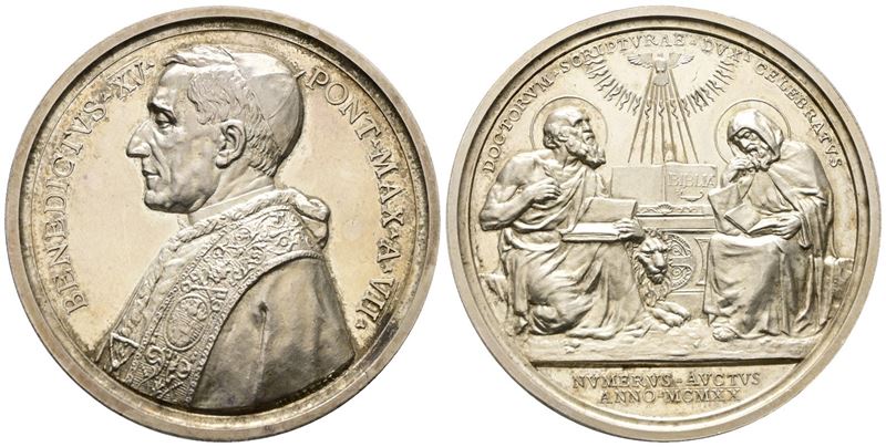 Roma. Benedetto XV (1914-1922). Medaglia Dottori delle Sacre Scritture 1921 Rome Opus: Mistruzzi,...