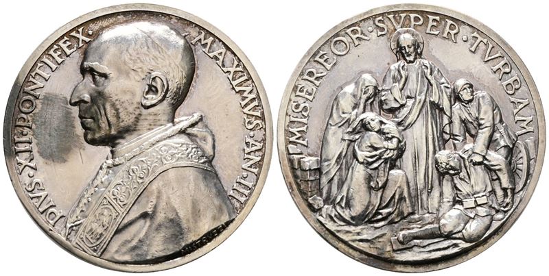 Vaticano. Pio XII (1939-1958). Medaglia Annuale A. III.opus Mistruzzi. Bart. E941. Ag. 38,94gr. 4...