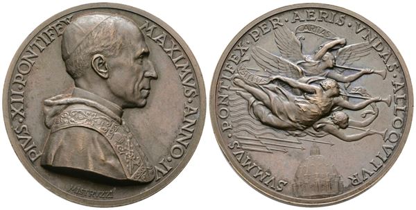 VATICANO. Pio XII (1939-1958). Medaglia annuale A. IV. Opus Mistruzzi. E942. AE. 43,95mm.