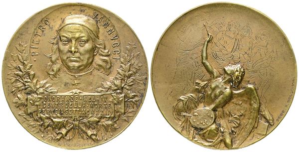 PERSONAGGI. Medaglia 1923 Pietro Vannucci "Perugino". Perugia nel IV centenario della morte. Ae; 25,15gr; 40,71mm