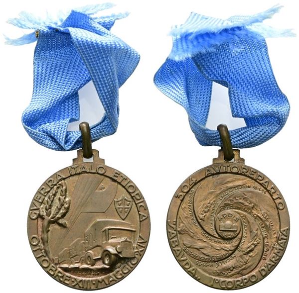 MILITARi. Medaglia Coloniale - Etiopia - Autoreparto Sabavda. 1° CORPO D' ARMATA. AE 35mm.RARA