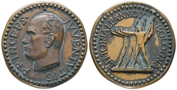 FASCISTE. Medaglia littoriali Bologna. Ae; 35,14gr; 39,04mm