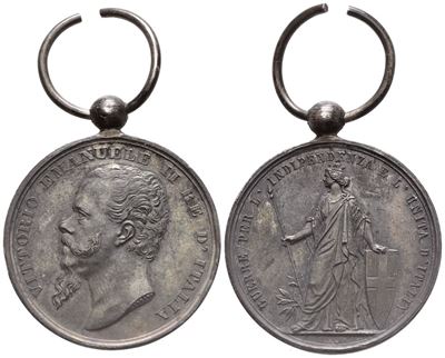 Regno D'italia. Vittorio Emanuele II (1861-1878). Medaglia Guerre per L'indipendenza e L'unità di...