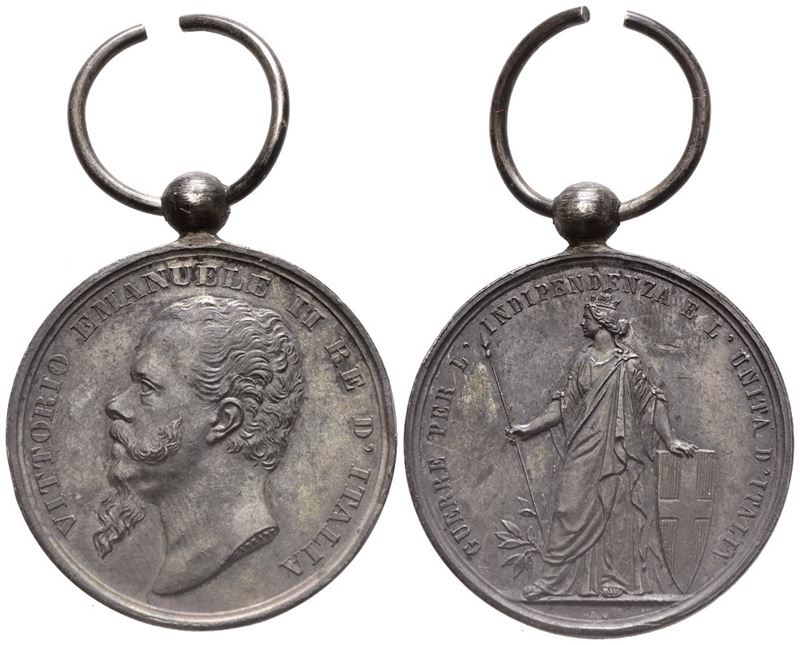 Regno D'italia. Vittorio Emanuele II (1861-1878). Medaglia Guerre per L'indipendenza e L'unità di...