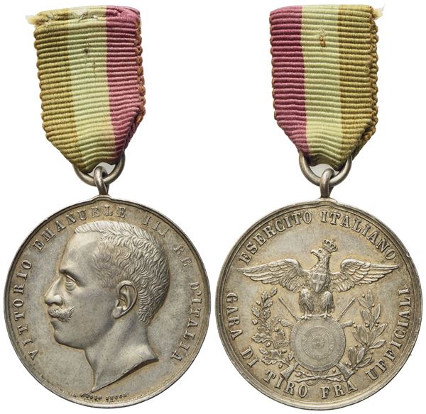 REGNO D'ITALIA. Vittorio Emanuele III (1900-1943). Medaglia gara di tiro fra ufficiali. Ag (13,16 g; 30,41 mm)