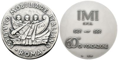 Medaglia Istituto Mobiliare Italiano - 1932-1982 50°esercizio - Nave Triremi Felix Itala - R/ i M...