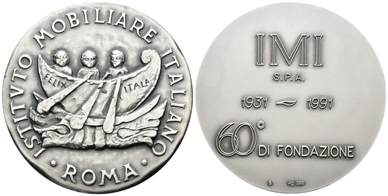 Medaglia Istituto Mobiliare Italiano - 1932-1982 50°esercizio - Nave Triremi Felix Itala - R/ i M...