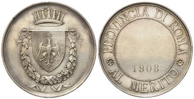 Roma. Medaglia al Merito - Provincia di Roma. Ag (27,93 G; 40,50 MM)