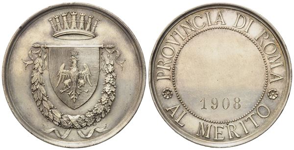 ROMA. Medaglia al merito - provincia di Roma. Ag (27,93 g; 40,50 mm)