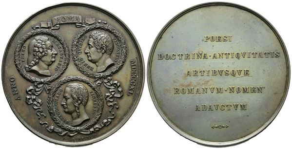 PERSONAGGI. Medaglia In Onore a Pietro Metastasio - Ennio Quirino Viscontio e Bartolomeo Pinello - 1840 Roma  Opus P.Girometti. Ae 50mm. Colpetto