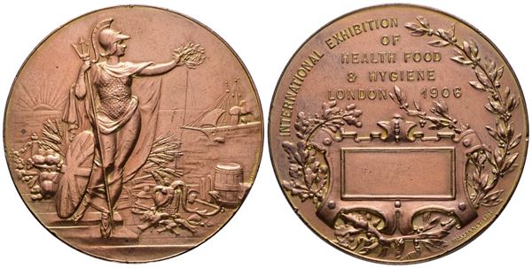 INGHILTERRA. Medaglia per l'esposizione di Londra del 1906. Ae; 57,6mm