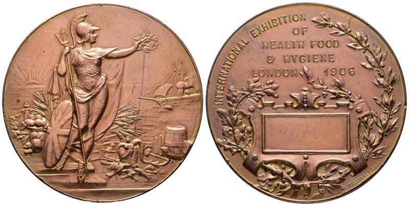Inghilterra. Medaglia per L'esposizione di Londra del 1906. Ae; 57,6mm