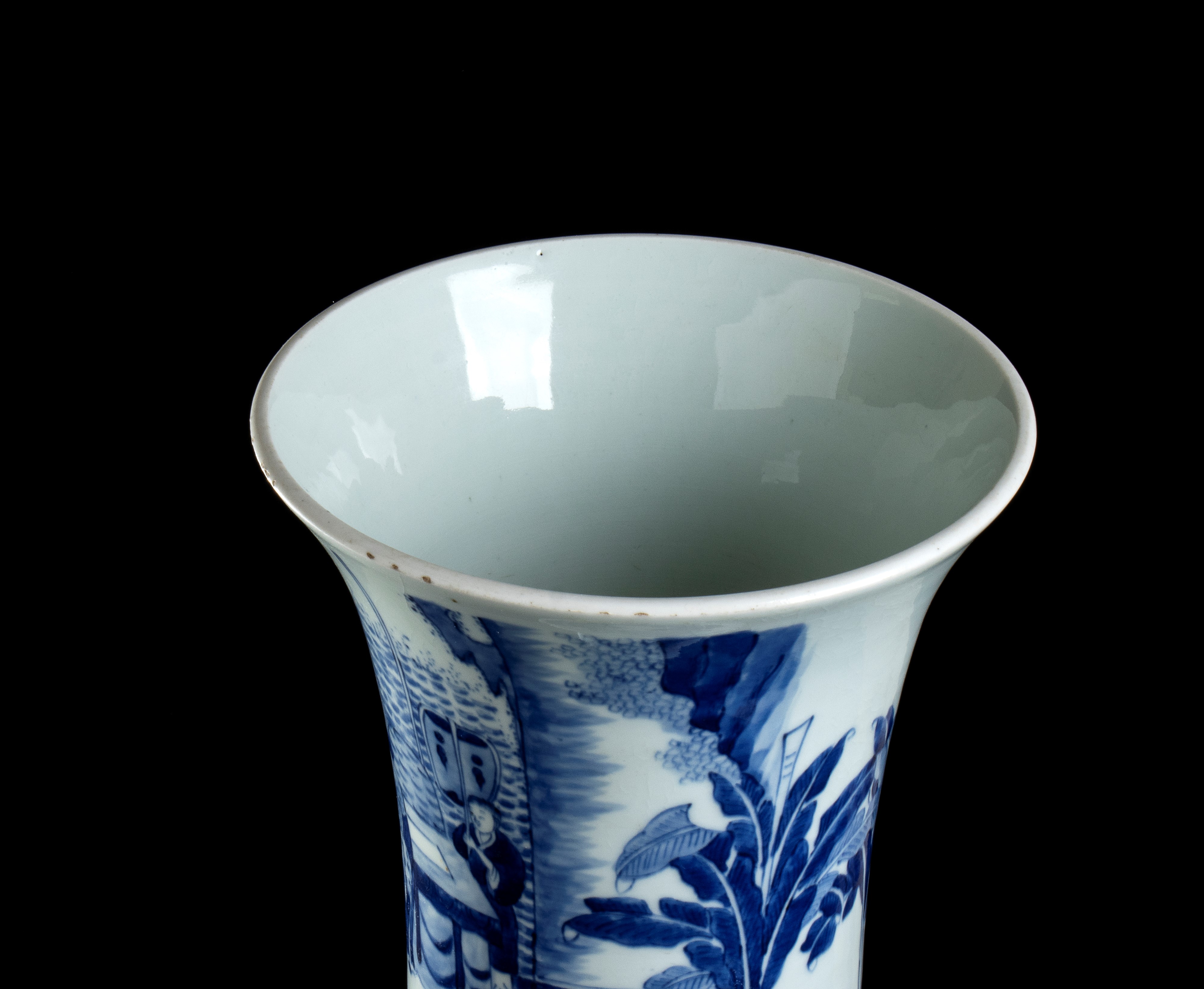 Vaso Gu in Porcellana 'bianco e Blu'