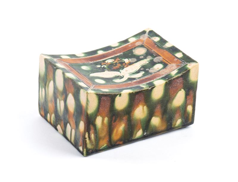 Cuscino in Ceramica con Invetriatura Sancai
